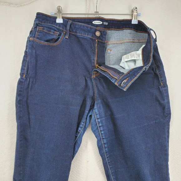 Old Navy Rockstar Jeans Women's Super Skinny Fit Tapered Leg Denim Blue 14 Short - Picture 5 of 9